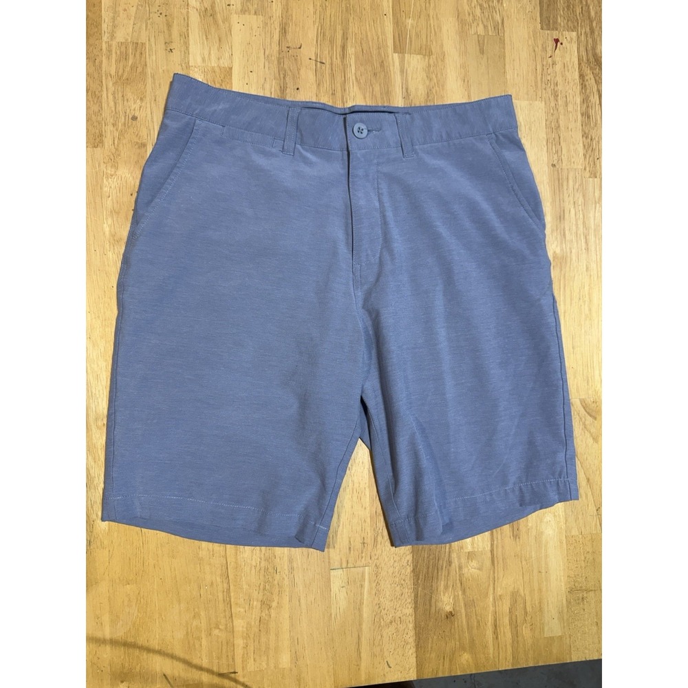 johnnie-O Men's 32 Blue Heather Performance Golf Shorts Stretch 9" Inseam